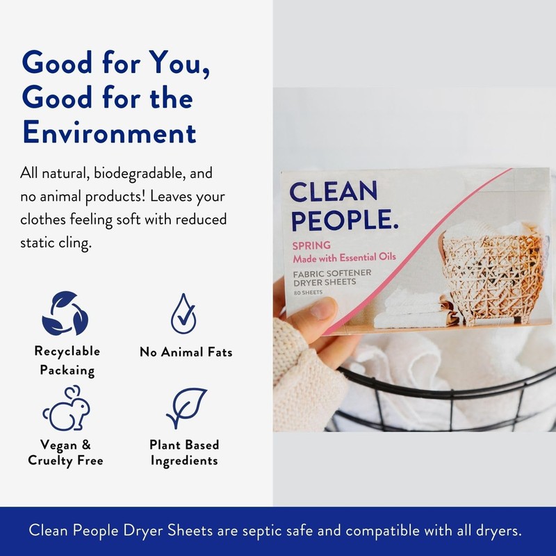 The Clean People Fabric Softener Sheets - Dryer Sheets -