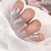 LIFOOST Semi Cured Gel Nail Strips Glitter Gel Nail Stickers