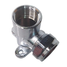 22mm x 3/4 Inch BSP Chrome Plated Wallplate Elbow