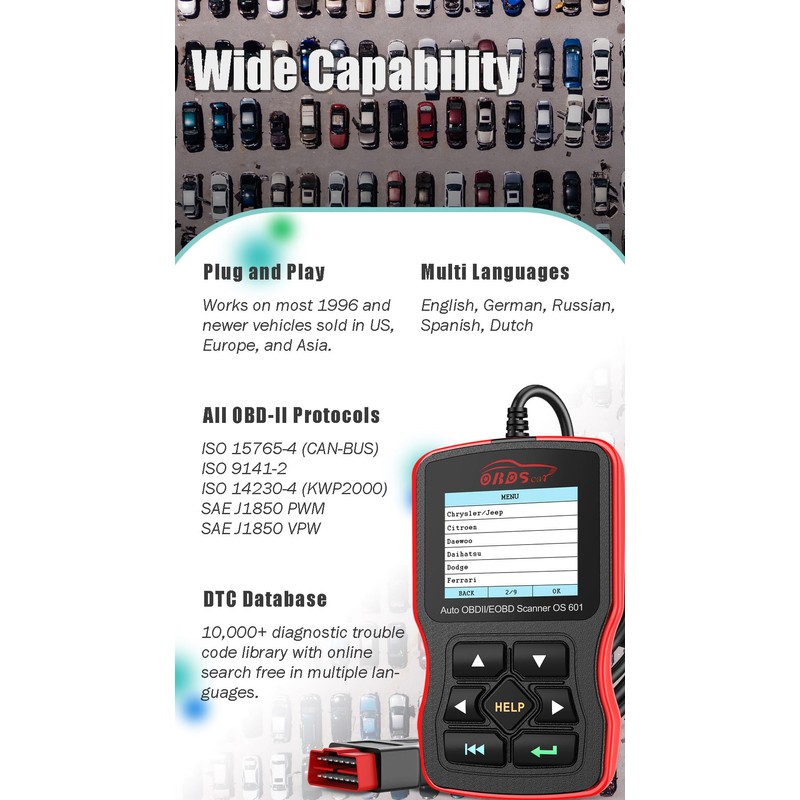 OBDScar OS601 OBD2 Scanner Diagnostic Tool Code Reader Engine Fault