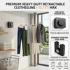 15.7 Ft Retractable Clothesline Indoor/Outdoor – Stainless Steel Retractable Clothes