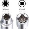 Auniwaig 1/2" Drive 3/8" 6-Point Impact Socket,Imperial Chrome Vanadium 3pcs