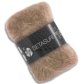 Frida's Wollhaus Lana Grossa 25 g Setasuri Alpaca Silk Lace Yarn Wool Knitting 42 Colours (04 | Nougat)