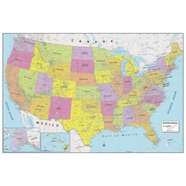 MapSherpa: United States Wall Map - Large - 48 x 32 inches - Front Lamination