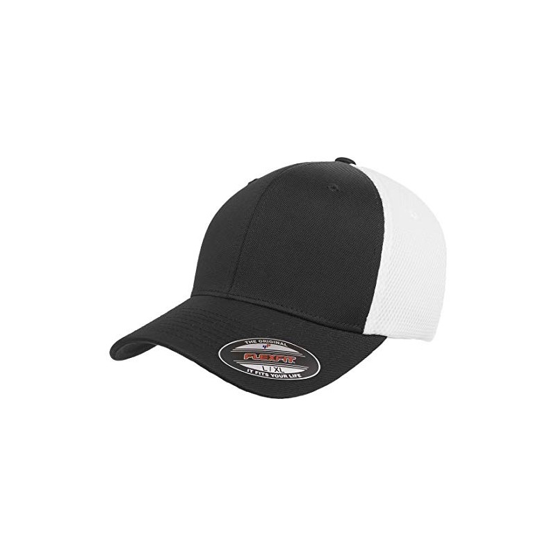 Flexfit Unisex Fitted Cotton Twill Cap, black white
