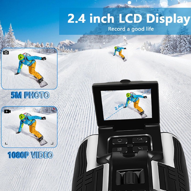 12x32 Camera Binoculars, 2.4" Screen 12x Optical 8x Digital Zoom