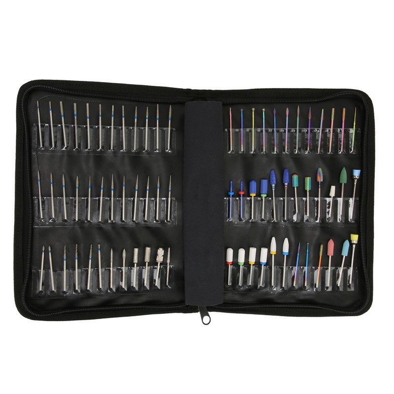 Nail Drill Bits Storage Bag Large Capacity Dustproof Portable Nail