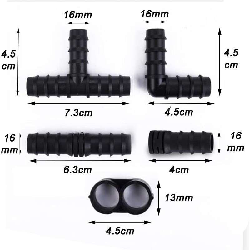 Pack of 20 Hose Connectors for 16 mm Irrigation System,