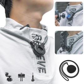 SUREWO Magnetic Neck Holder Mount for Gopro, POV Necklace Mount Quick Release Hands Free Mounting Attachments Compatible with GoPro Hero 13/12/11/10/9/8/7 Black,DJI Action 5 Pro/4/3/2,Insta 360 X4/X3