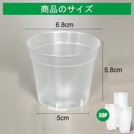 RooTrimmer 2.7 inches (6.8 cm) Transparent Seeding Pot, Plastic Pot, Set of 30, Seeding Pot, Poly Pot, Plastic Pot, Clear