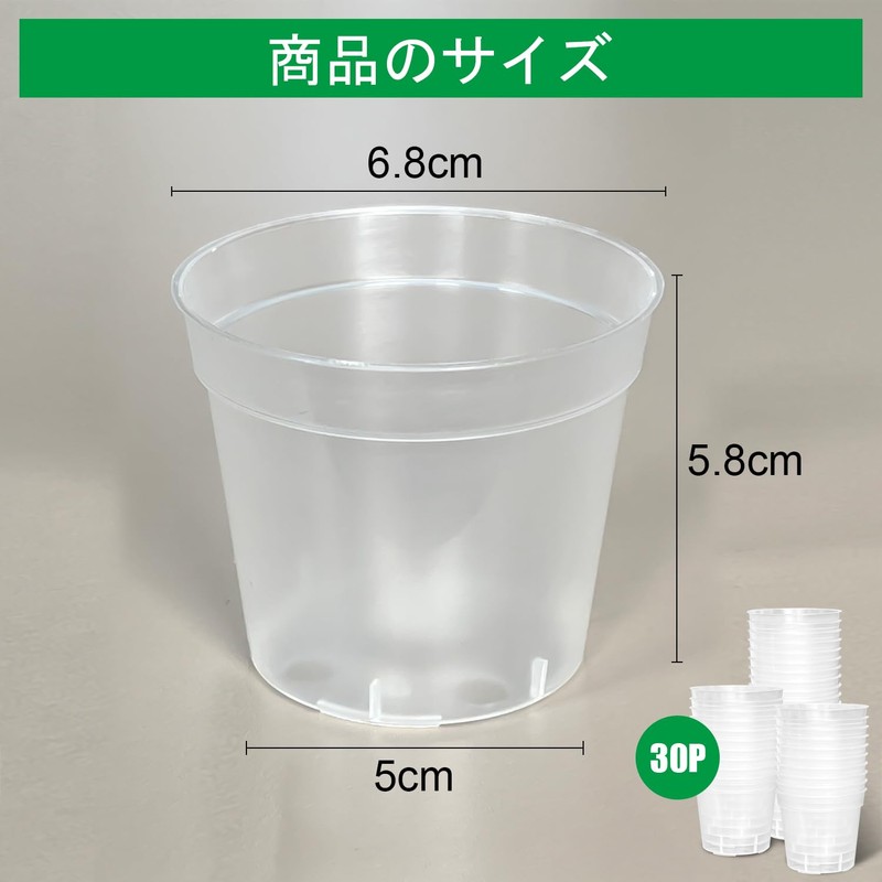RooTrimmer 2.7 inches (6.8 cm) Transparent Seeding Pot, Plastic Pot,