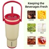 BJPKPK 40 OZ Insulated Travel Tumbler with Handle and Straw,