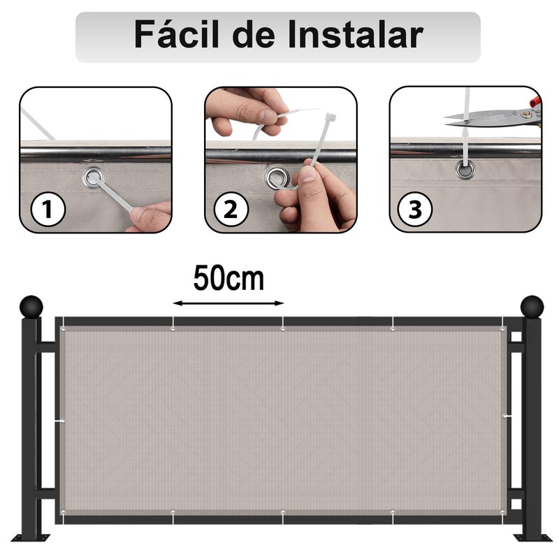 AXT SHADE Balcony Privacy Screen 90x400cm Waterproof Balcony Cover Wind
