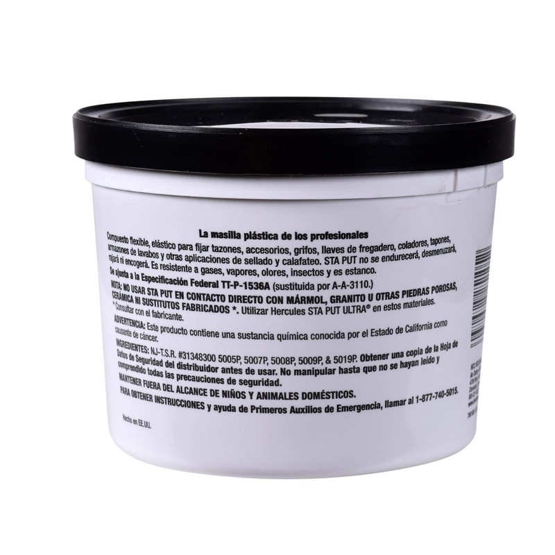 Hercules 25105 Superior Grade Sta-Put Plumber's Putty for Caulking and
