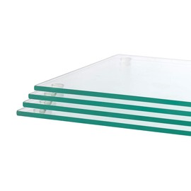 Clear Tempered Glass Cutting Board Set of 4, Non Slip Glass Trays for Kitchen Countertop by Murrey Home, Heat Resistant, No Stain, 11.75"x15.75" & 7.75"x11.75"