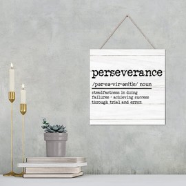 Elvoes Perseverance Definition Sign Perseverance Dictionary Wall Art Perseverance Home Decor Sign Modern Funny Quote Sign Word Meaning Typographic Art for Bedroom Bathroom Laundry Room 10"x10"