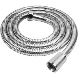 Shower Hose 1.5 m, Standard G1/2 Inch All Copper Connections, Shower Hose with Seals for Hand Shower, Shower Systems (Style-D), Chrome