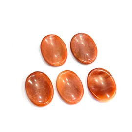 GEMSCITE Red Aventurine Thumb Worry Stones Metaphysical Gemstone Crystal Healing Reiki Men Women Gift FENG Shui Positive Energy Love Wellness Palm Stones Wicca Powerful