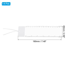 PATIKIL Bookmark Magnifying Glass with Ruler, Pack of 4, 3X Magnification Sheet, Page Magnifying Glass Lens for Low Vision, Reading Book, Magazine, Newspaper, White