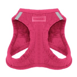 Voyager Step-in Plush Dog Harness – Soft Plush, Step in Vest Harness for Small and Medium Dogs by Best Pet Supplies - Harness (Fuchsia Corduroy), S (Chest: 14.5-16"), 206T-FU-S
