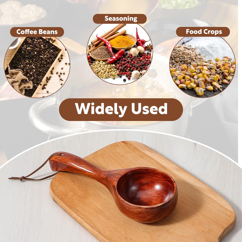 Large Wood Scoop Bath Salt Scoop, 8 Inch Wooden Kitchen