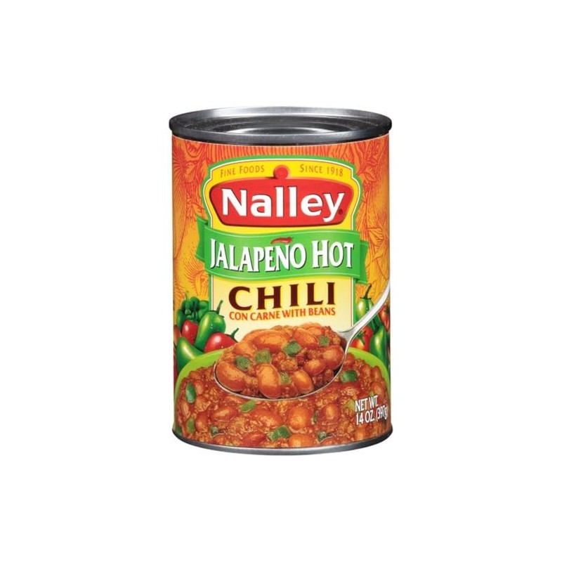 Nalley Jalapeno Hot Chili Con Carne with Beans (Pack of