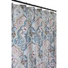 Calais Dobby Fabric Shower Curtain: iKat Floral Design (Blue-Brown-White) by