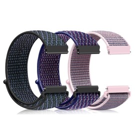 Ecogbd Nylon Replacement Strap 16mm 18mm 19mm 20mm 22mm, Quick Release Sport Watch Straps for Women Men, Soft Fabric Adjustable Breathable Loop Watchband