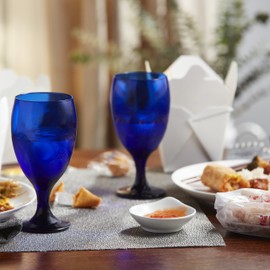 Libbey Premiere Cobalt Iced Tea Goblet Beverage Glasses, Set of 12