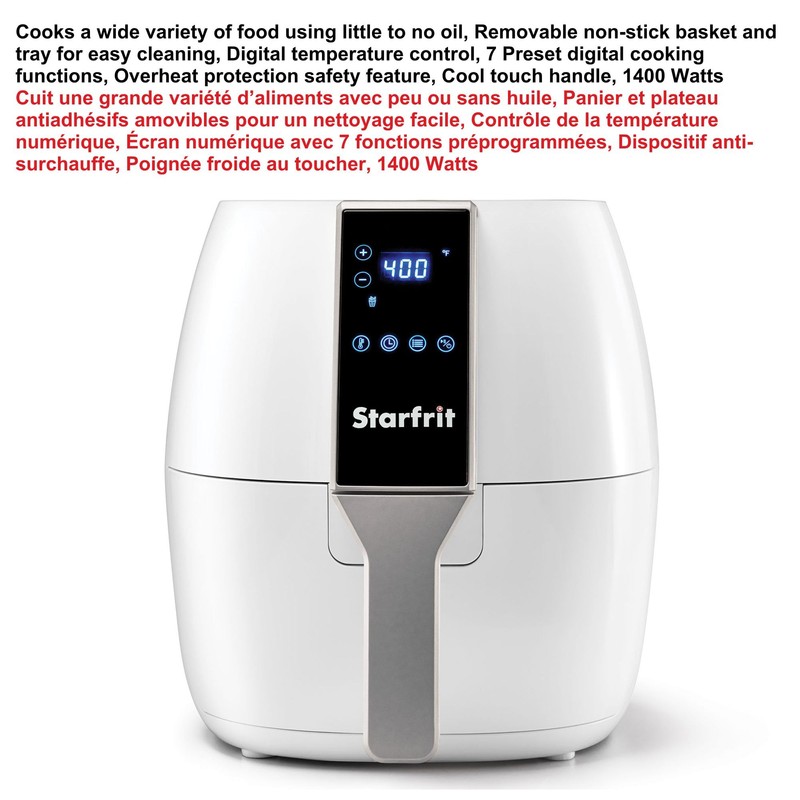 Starfrit Electric Digital Air Fryer - 3.5L Capacity - LED