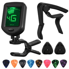 Guitar Capo Guitar Tuner Set, Guitar Accessories, Including Guitar Capo Guitar Tuner Guitar Picks and Guitar Pick Holder, for Guitar Players and Guitar Beginners
