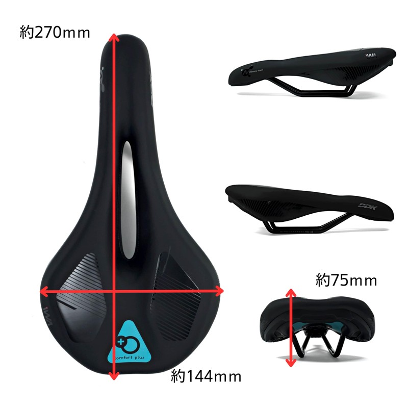 iWA DD3163MF Hybrid Saddle Comfort Plus Bicycle Perforated Saddle Painless