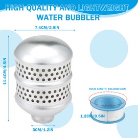 apvok Metal Bubbler Sprinkler Heads Aluminum Diffuser Flood Nozzle Delicate Watering Garden Hose Bubbler with 40 Inch Tape Soaker Sprinkler for Irrigation,Plants and Flowerbeds Garden Lawn Yard