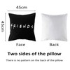 Pillow Case,Black Home Decor Polyester Sofa Friends TV Show Pillow