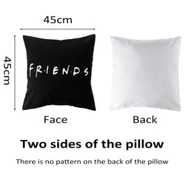 Pillow Case,Black Home Decor Polyester Sofa Friends TV Show Pillow Covers Pillow Cases Cushion Cover(5)