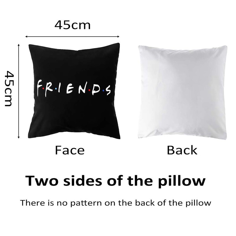 Pillow Case,Black Home Decor Polyester Sofa Friends TV Show Pillow