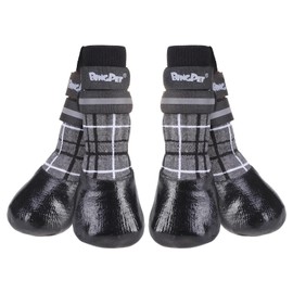 BINGPET Anti-Slip Dog Socks for Hardwood Floors,Injury Prevent Licking Dog Booties,Traction Control Paw Protector Dog Shoes for Hot Pavement with Reflective Straps for Small Medium Large Dogs