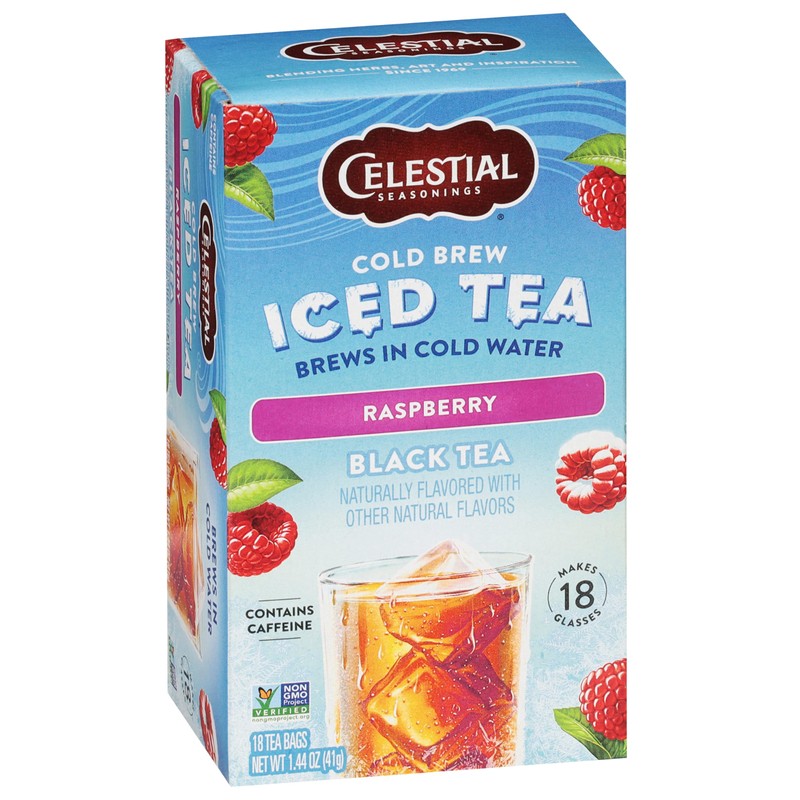 Celestial Seasonings Cold Brew Raspberry Black Iced Tea 18 Tea