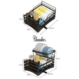 Chandler Side Sink Rack Kitchen Dish Rack Stainless Steel Ventilated Hygienic Panel Stable for Drying Dishes Trays Bowles Cutleries Fit The Sink Left Side and Right-Side Model A