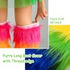 Aiosy St Patricks Day Faux Fur Leg Warmers Rainbow Furry