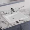 DeerValley 21"x18" Drop-In Bathroom Sink Ceramic Rectangle Vessel Sink with