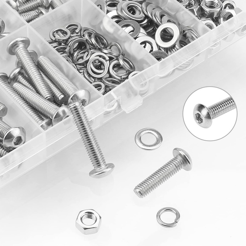 HELIFOUNER 240 Pieces M5 x 6mm /8mm /10mm /12mm /16mm
