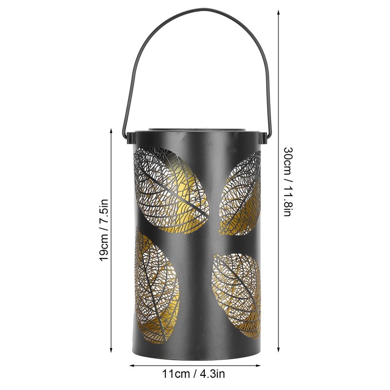 2Pcs Solar Hanging Lamp Wrought Iron Hollow LED Light for