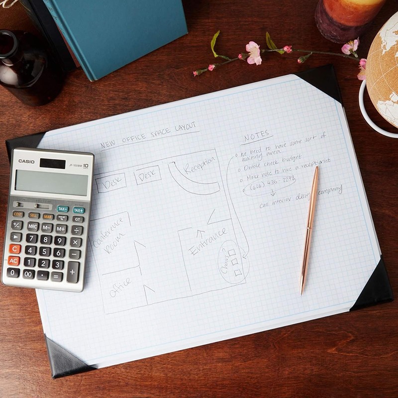 Stockroom Plus Large Desk Blotter Graph Paper Pad - Refillable