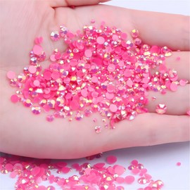 Flatback Rhinestones Round Gems for Nails Art and Crafts 620Pcs SS30 6mm AB Crystals Glitter Stone DIY Bags Clothes Shoes (Dark Rose Red AB)