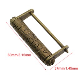 Guifeng 80x37mm Vintage Text Combination Lock Padlock Zinc Alloy Chinese Decorative Lock Alphabet Combination Lock Cabinet Furniture Luggage Lock Suitable for Mini Cupboard Drawer Jewellery Box