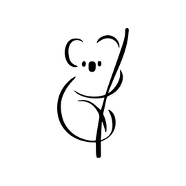 Bargain Max Decals Koala Bear Outline Decal Notebook Car Laptop 5.5" (Black)