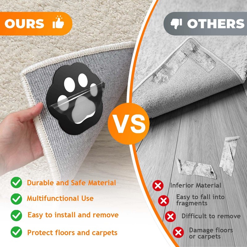 Rug Gripper for Carpet with Cat-Paw Shape Suitable for Hardwood,