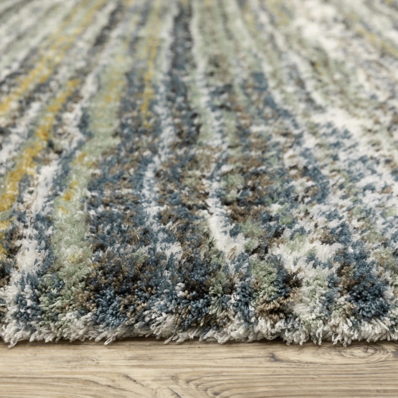 Homeroots 2' X 3' Green And Blue Geometric Distressed Area