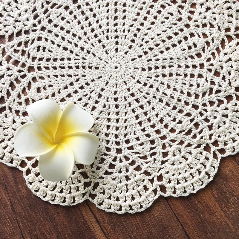 14 Inch Round 100% Cotton HANDMADE Crochet Lace Doilies Placemat